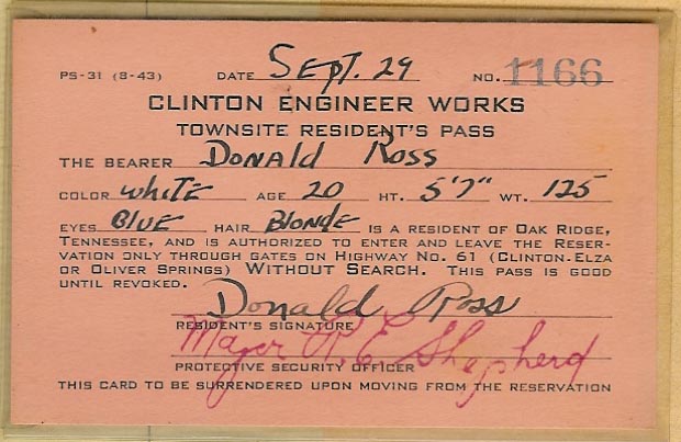 Donald Ross's resident pass